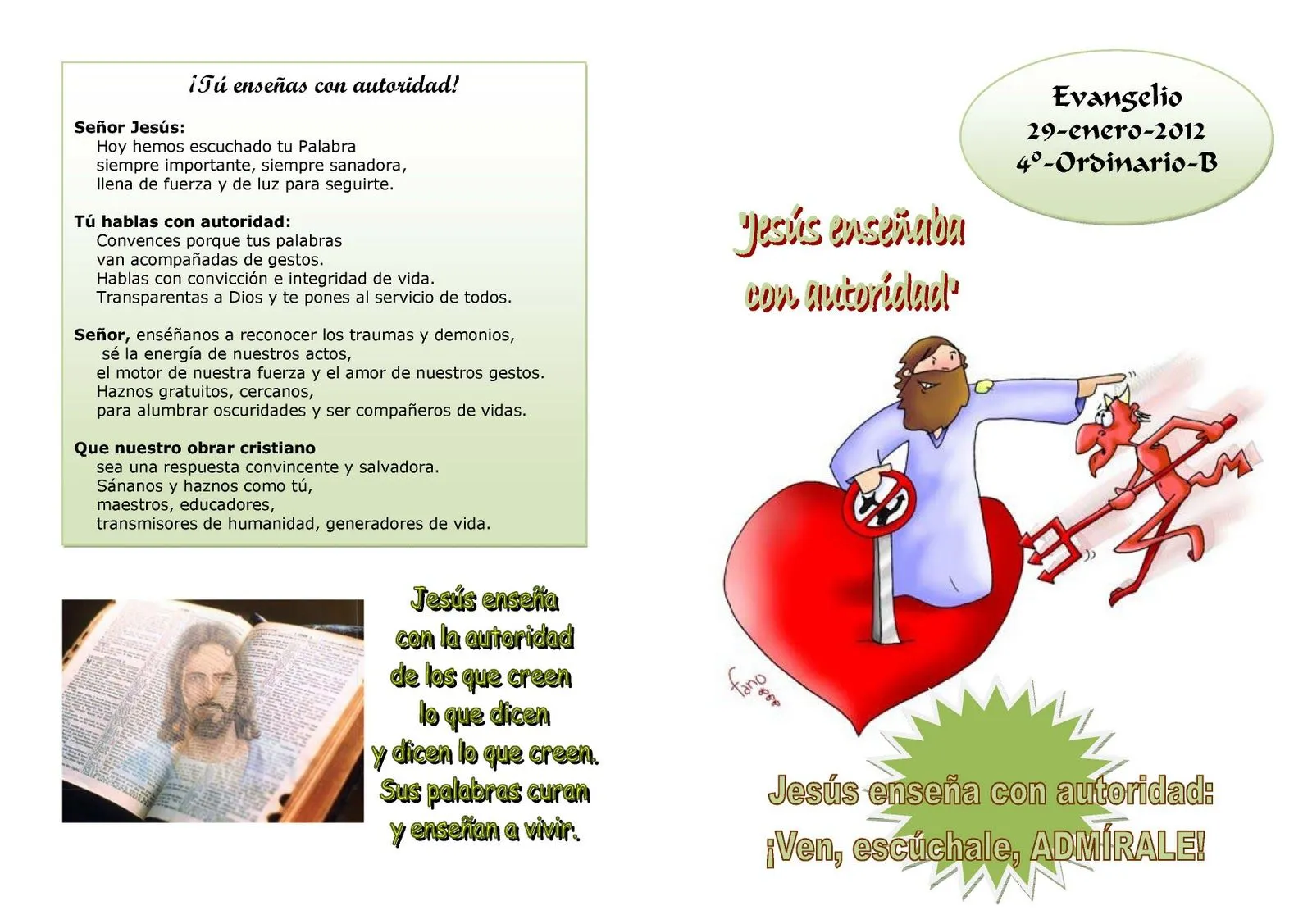 Evangelio del Domingo: 29 de enero de 2012 ~ Catequesis de la ...