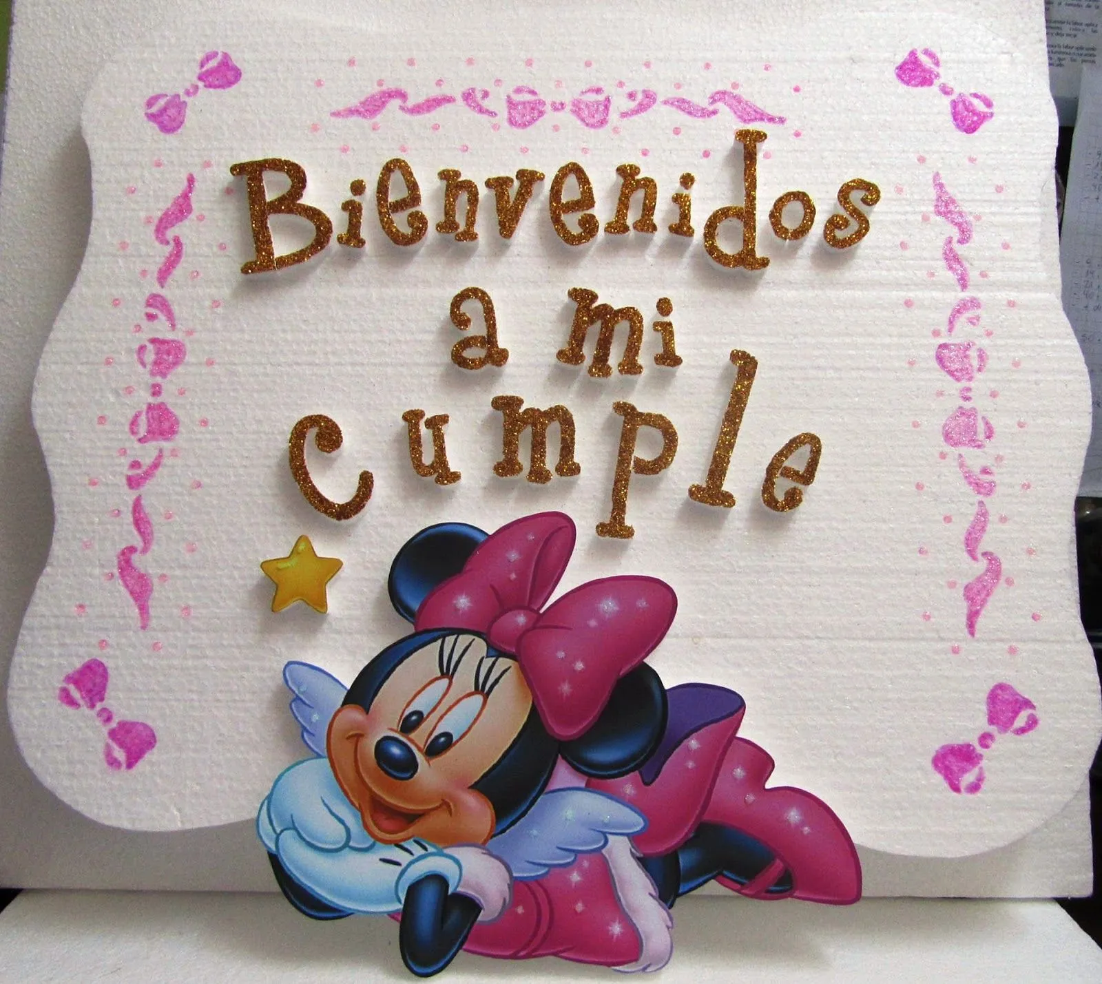 Eventos para tu Bebé: Letrero Bienvenida Minnie