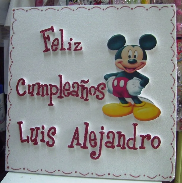 Eventos para tu Bebé: Mickey Mouse, Letrero Feliz Cumpleaños