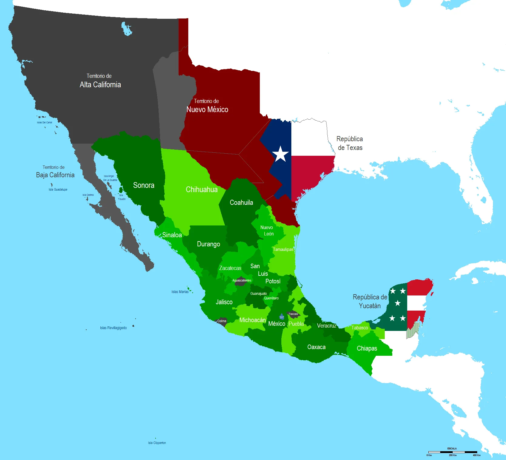 Evolución de la organización territorial de México - Wikipedia, la ...