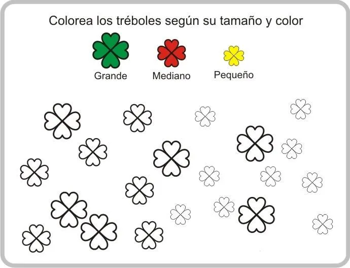 Examen de Apresto Tréboles para colorear