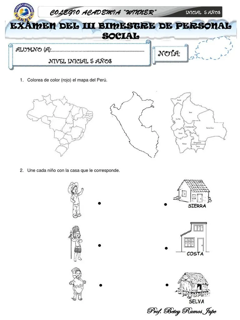 Examen Del Iii Bimestre de P. S. | PDF