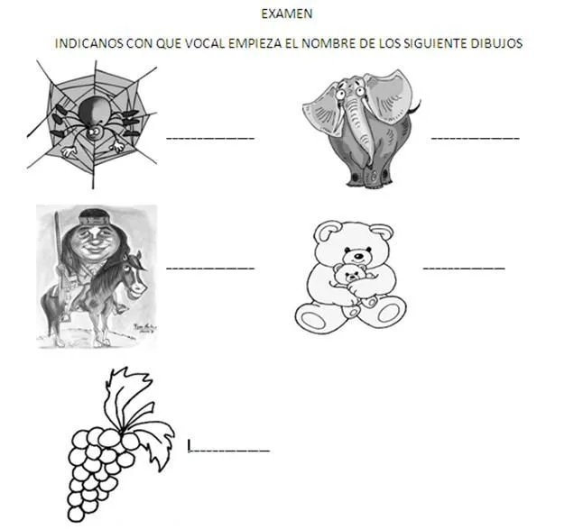 Examenes de vocales para niños - Imagui