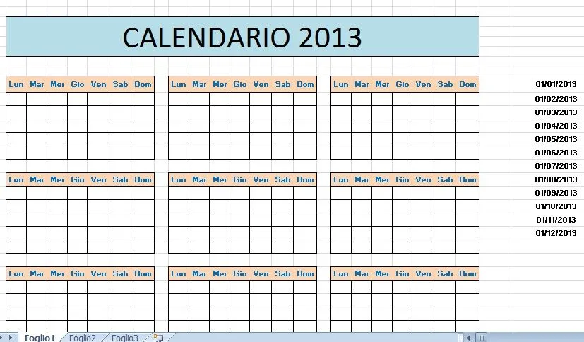 Excel easy Excel facile: Come fare un calendario con EXCEL 2014 ...