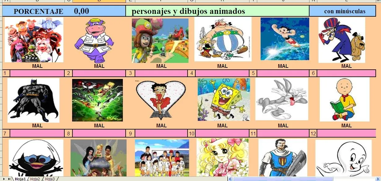 EXCEL QUIZ JUEGOS NONINAIZ - GRATIS: LOS 100 DIBUJOS ANIMADOS MÁS ...