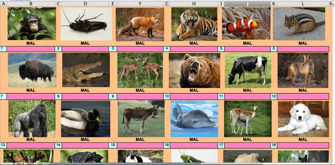 EXCEL QUIZ JUEGOS NONINAIZ - GRATIS: NOMBRE DE ANIMALES EN INGLÉS ...