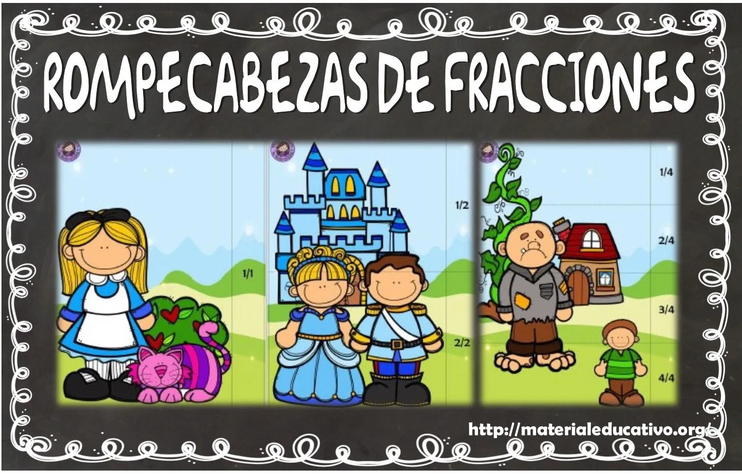 Excelente rompecabezas de fracciones de cuentos | Material Educativo