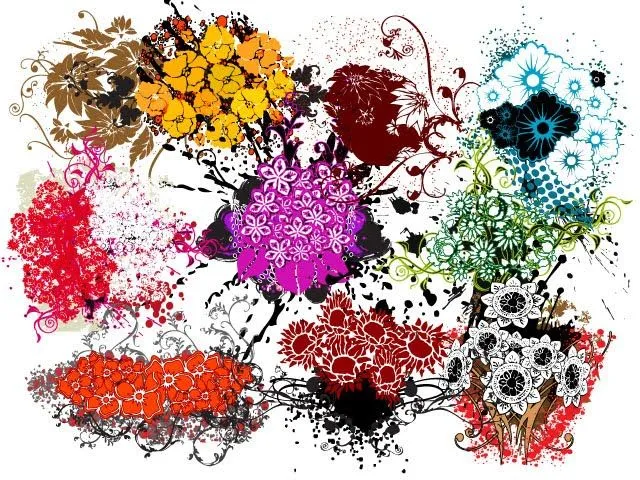 excelente set de vectores florales - Fanaticodesign