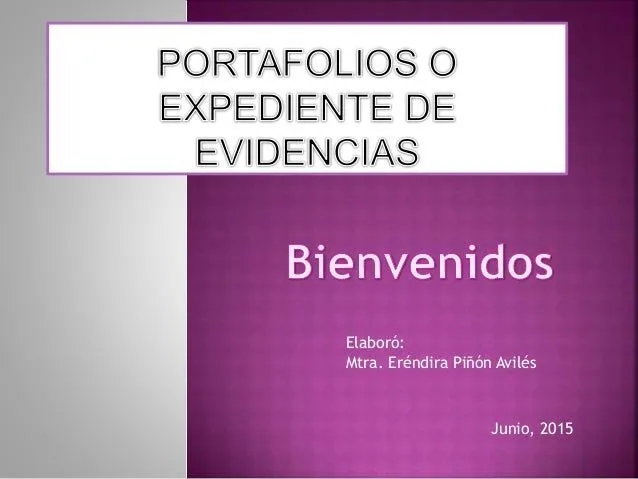 Expediente o portafolios de evidencias. Para evaluación del Desempeño…