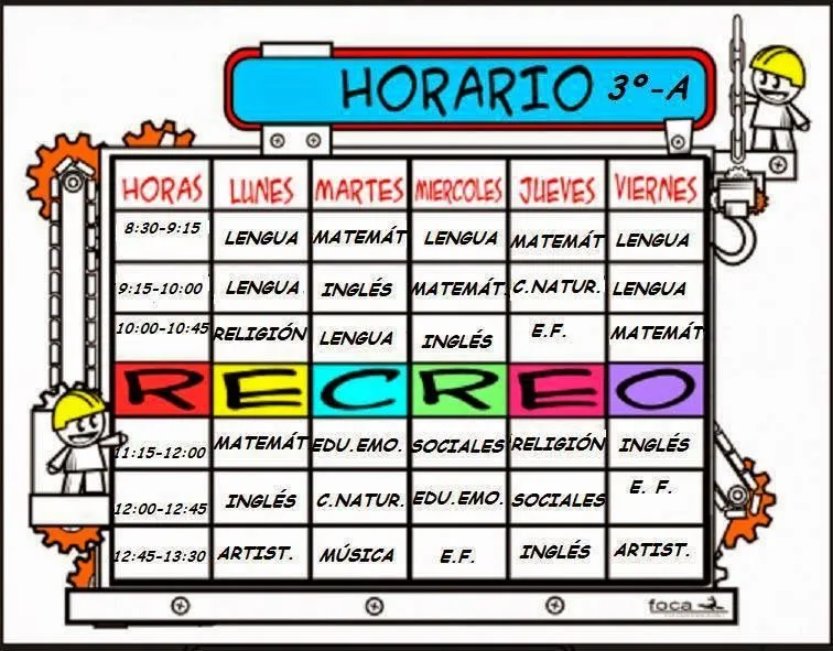 EXPERIENCIAS INFANTILES EN PRIMARIA: HORARIO DE CLASES