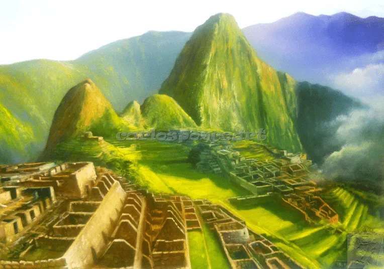 EXPRESIONES: ÓLEO:"MACHU PICCHU" 50 X 70