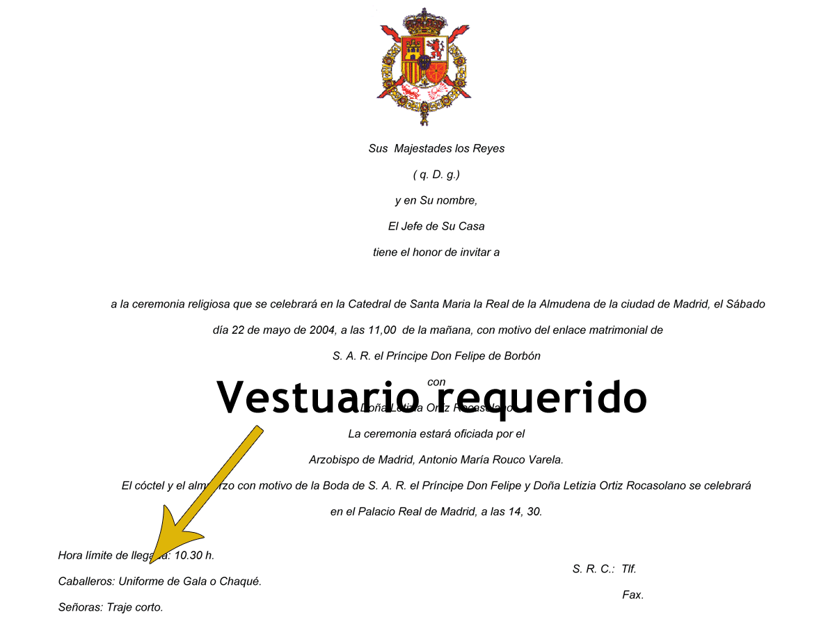 Expresiones utilizadas en las invitaciones escritas. - Protocolo ...