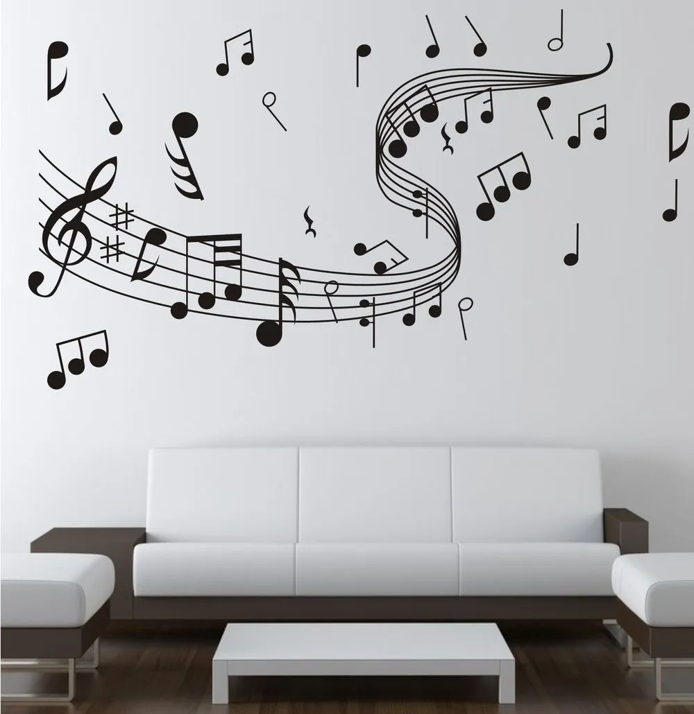 Extraíble Wall Stickers Guitarra Decoración Diseño interiores ...