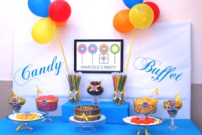 eye candy events: M&Ms Candy Buffet - Mesa de Dulces