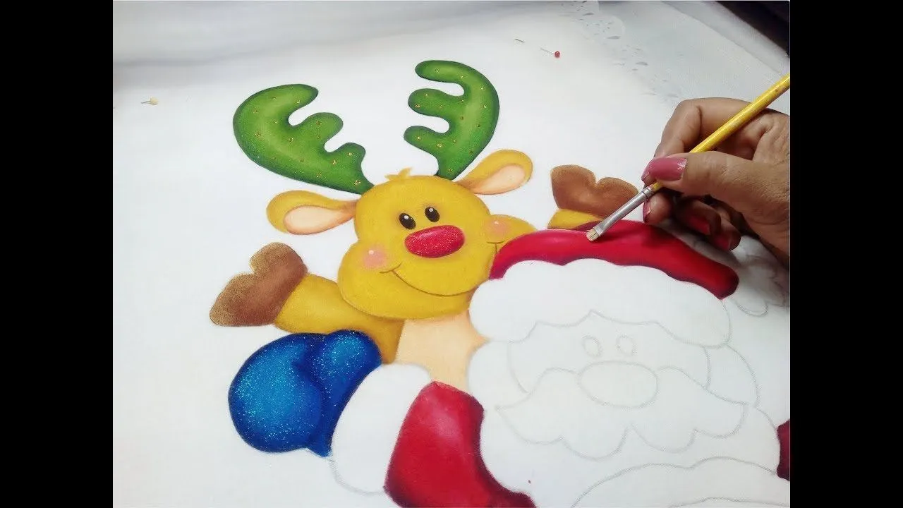 Fabric Painting Tutorial / Pintura En Tela Navidad - YouTube
