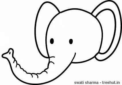 Face elephant Colouring Pages