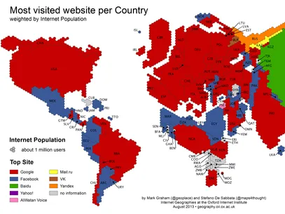 Facebook y Google no dominan el mapa web en todo el mundo - Terra ...