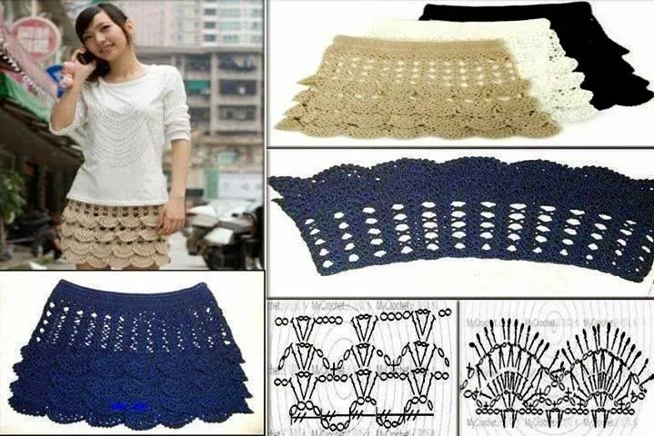 Falda de Crochet con Elastico Patron - Patrones Crochet