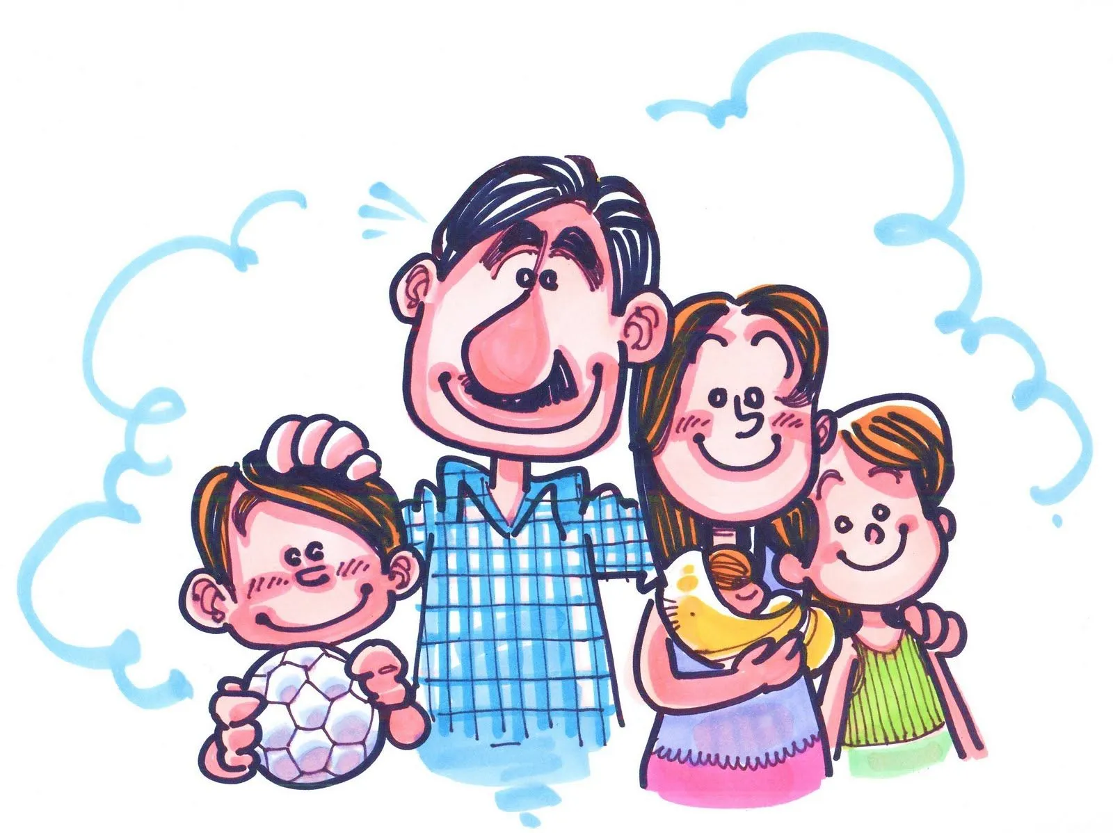 Familia Feliz Dibujos Animados