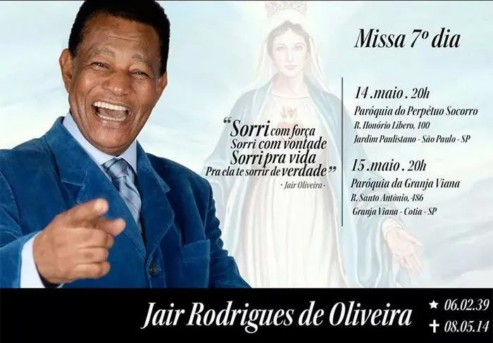 Família de Jair Rodrigues celebra missa de sétimo dia em São Paulo ...