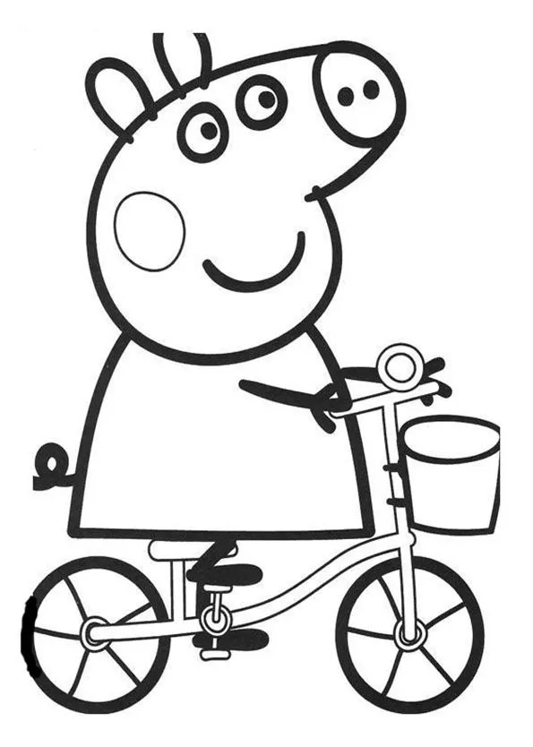Peppa Pig en bicicleta | Dibujos para colorear e imprimir ...