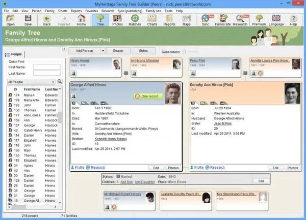 Family Tree Builder 7.0 syncs with MyHeritage.com