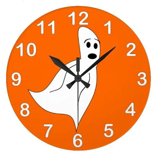 Fantasma blanco del dibujo animado reloj de pared | Zazzle