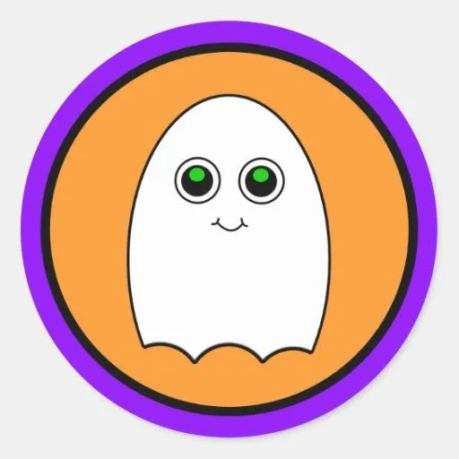 Fantasma del dibujo animado de Halloween Pegatinas de Zazzle.