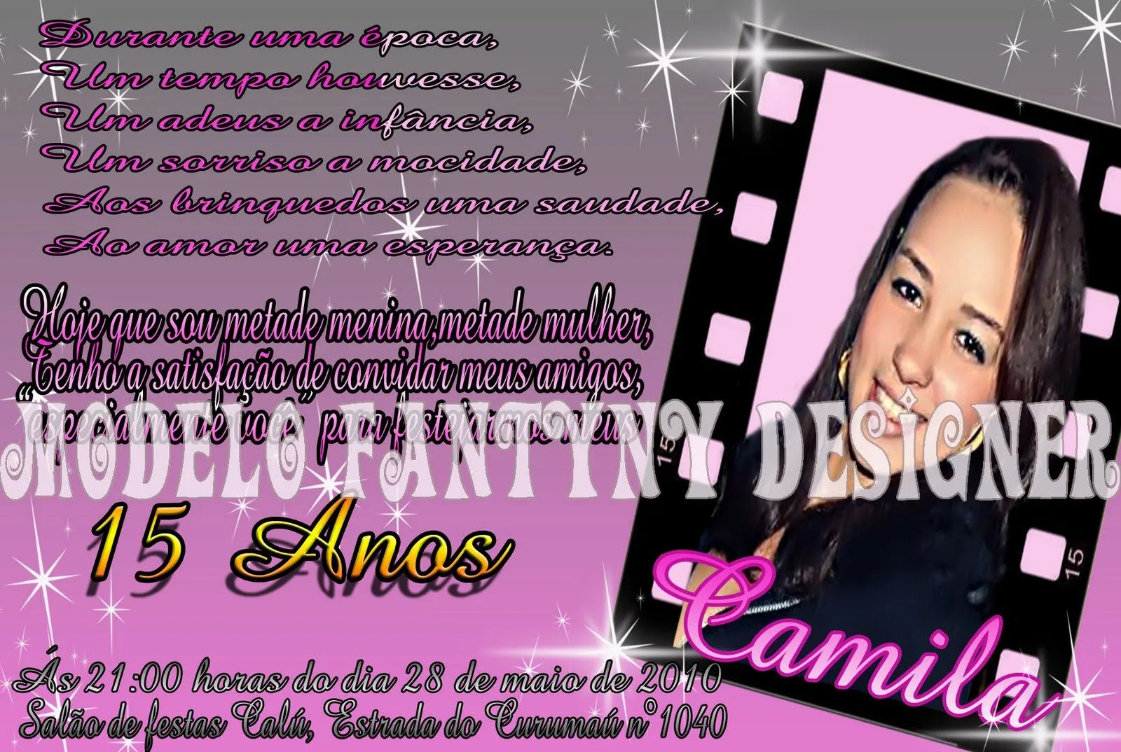 Fantyny Designer: Modelos de Convite de 15 anos