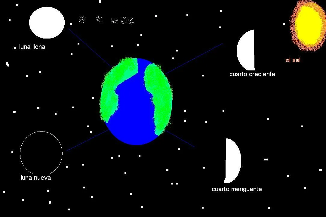 4 fases de la luna para niños - Imagui