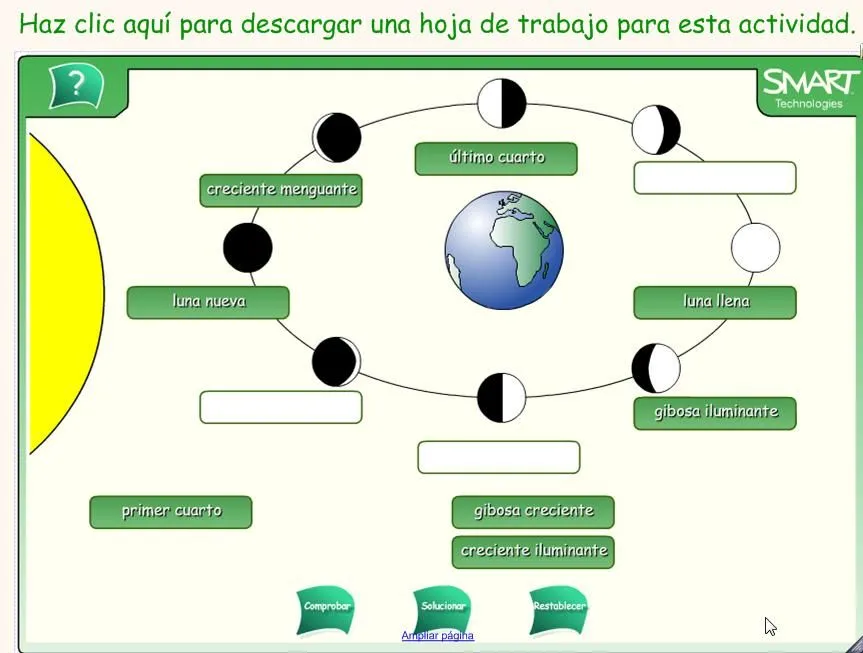 Fases de la luna | Recurso educativo 47844 - Tiching