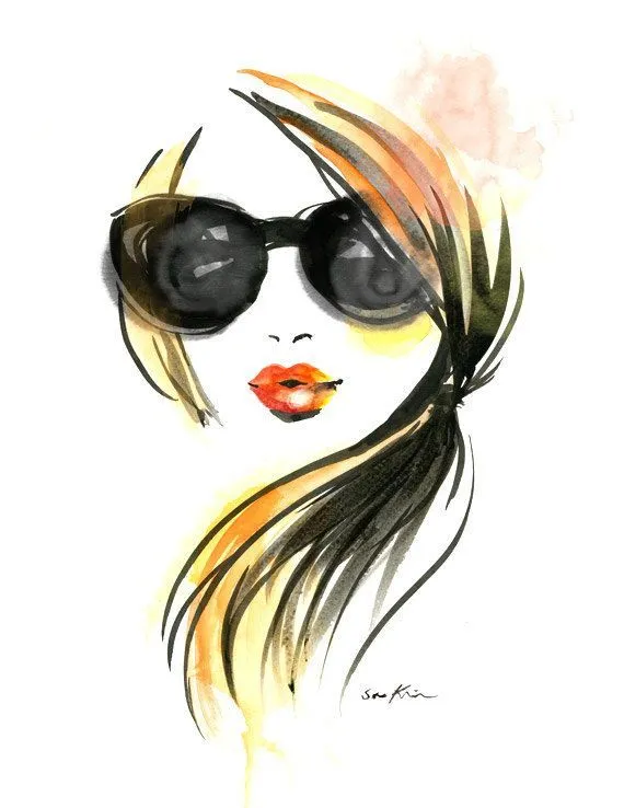 Fashion illustration art print - Girl in Sunglasses