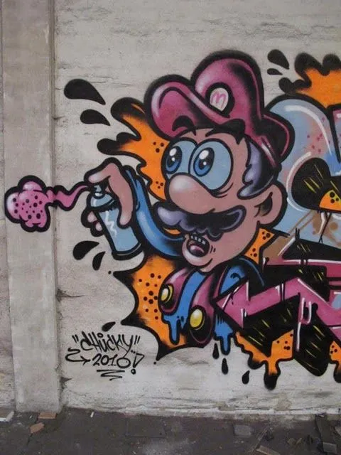 Fat Cap magazine: Mario Bros graffiti