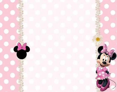 Tarjetas para imprimir gratis de Minnie Mouse en rosa, blanco y ...