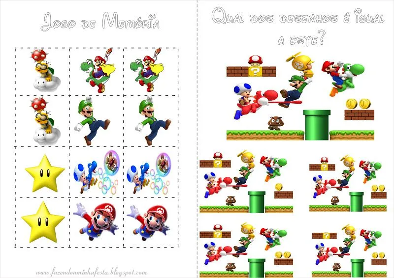 Fazendo a Nossa Festa - Colorir: Mario Bros - Livrinho de Atividades!