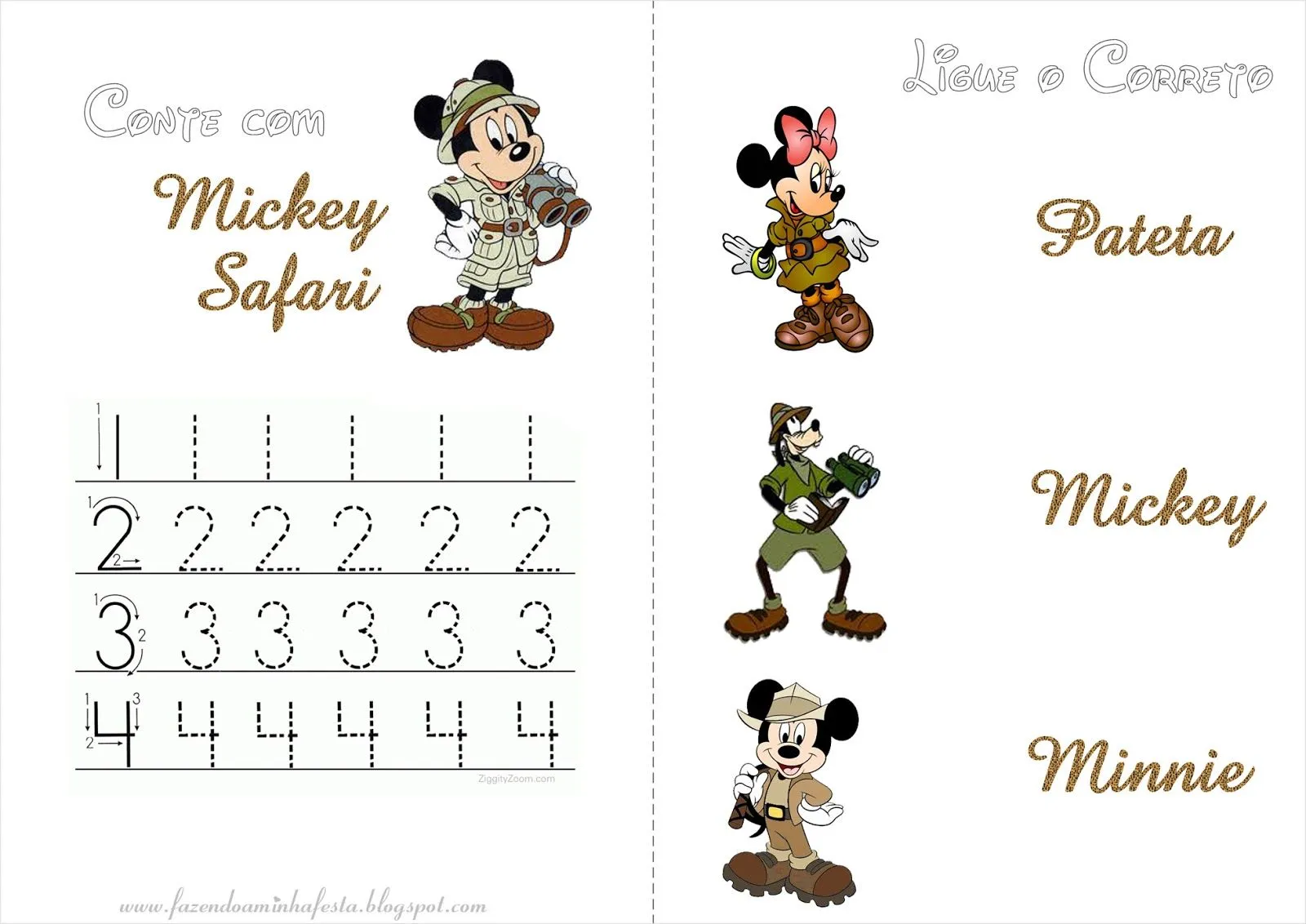 Fazendo a Nossa Festa - Colorir: Mickey Safari - Livrinho de Colorir!