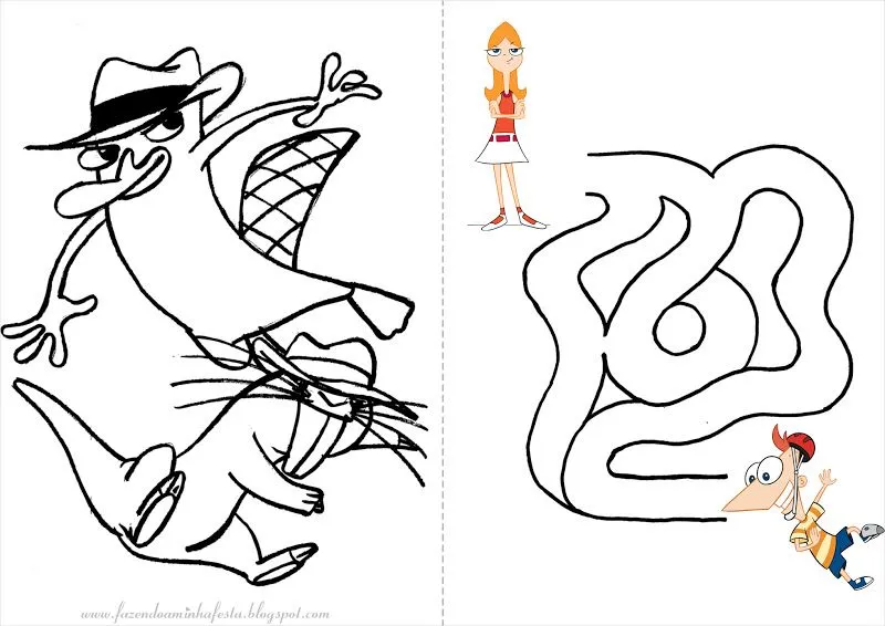 Fazendo a Nossa Festa - Colorir: Phineas e Ferb - Livrinho de ...