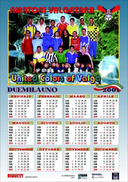 FC Valgatara Official WebSite - Amatori - Calendario 2001