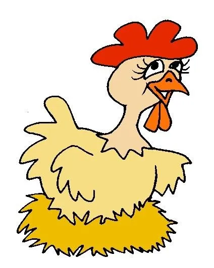 Dibujo de una gallina empollando un huevo - Imagui