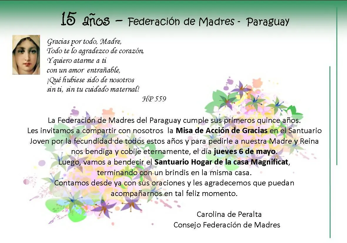 Federación Apostólica de Madres de Schoenstatt: abril 2010