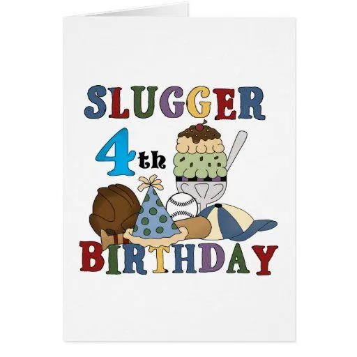 Cumpleaños del bateador del béisbol 4to felicitaciones de Zazzle.