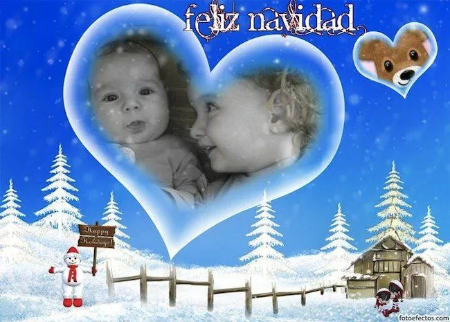 Felicitaciones de Navidad con la foto de los niños