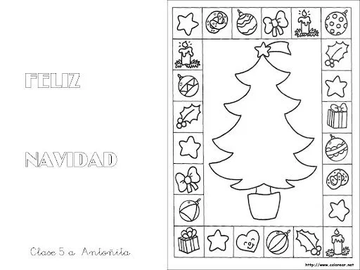FELICITACIONES DE NAVIDAD PARA IMPRIMIR Y COLOREAR | infantil 2.0