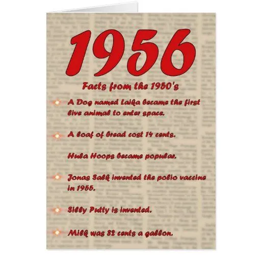 Feliz cumpleaños 1956 años de los años 50 50s de l tarjetas | Zazzle