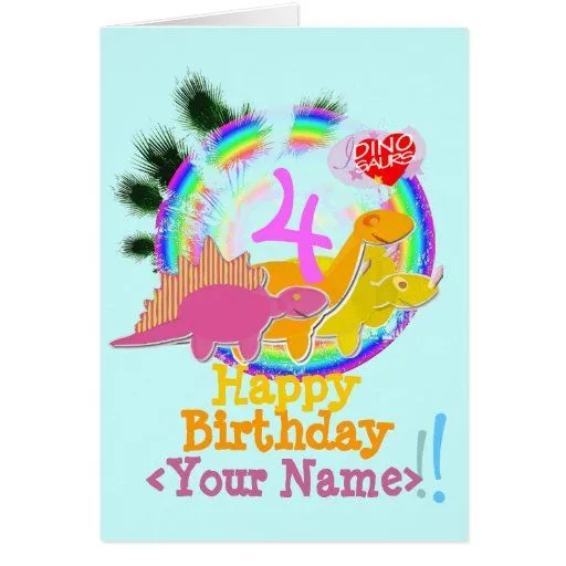 Feliz cumpleaños 4 años, su tarjeta conocida de Di | Zazzle