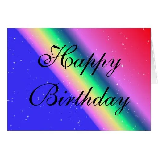 Feliz cumpleaños del arco iris en colores pastel tarjeta de Zazzle.