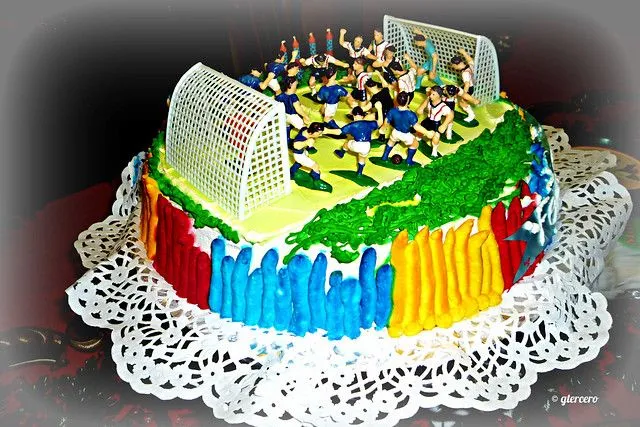 Pastel o Tarta futbolera en el cumpleaños de Andres, mi nieto ...