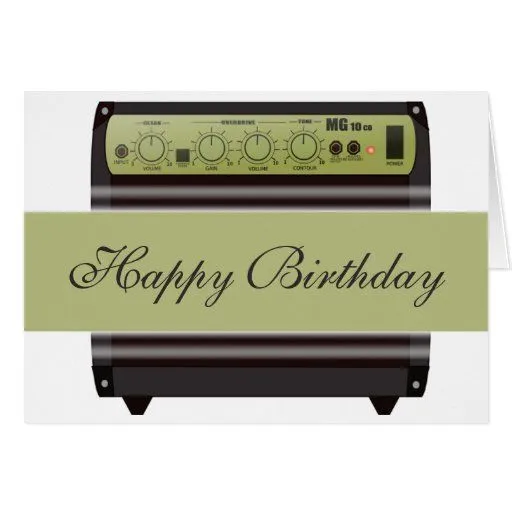 Feliz cumpleaños - guitarra eléctrica amperio tarjeton de Zazzle.