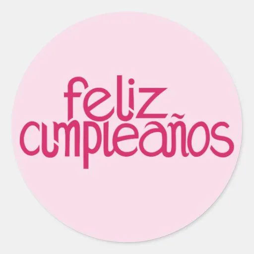 Feliz Cumpleaños hot pink Sticker | Zazzle