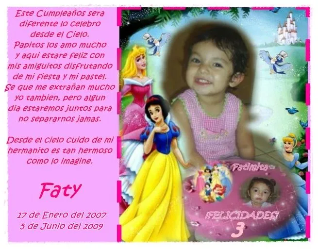 Feliz Cumpleaños Princesa Fátima! | ¡Hasta el final x nuestros niños!